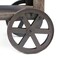 Industrial Wagon Style Small Rustic End Table with Storage Shelf and Wheels